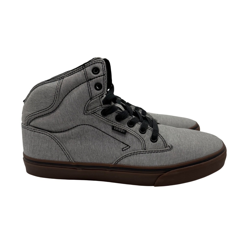Vans High Top Sneakers Mens 11.5 Gray Excellent Heathered Gum Sole Skate Shoes - Picture 2 of 9